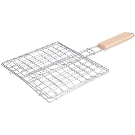 Stück Universal Tragbarer BBQ-Grillkorb, Klappbarer Fischgrill mit Holzgriff, BBQ-Korb mit Abnehmbarem Holzgriff für Grillen im Freien und im Innenbereich
