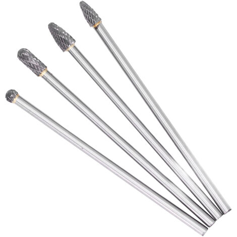 Stück verlängerte Hartmetall-Rotationsfräser, 1/4" Schaft, Wolframstahl HRC70 zum Schneiden und Schnitzen