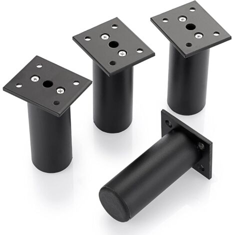 Stück verstellbare Möbelbeine Bettbeine zum Anheben von Möbelbeinen aus Aluminiumlegierung für Bettgestell, Schrank, Tisch (Schwarz, Höhe 100 mm)