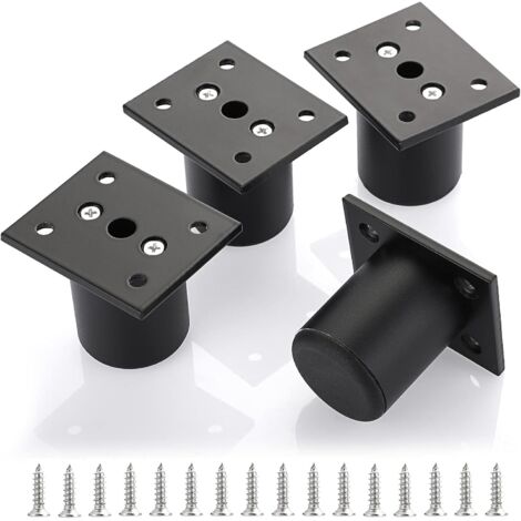 Stück verstellbare Möbelbeine Bettbeine zum Anheben von Möbelbeinen aus Aluminiumlegierung für Bettgestell, Schrank, Tisch (Schwarz, Höhe 60 mm)