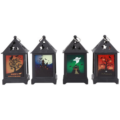 Stück Vintage-LED-Laternen (hohl) – Halloween-Dekoration, Bar, Heimparty-Accessoire