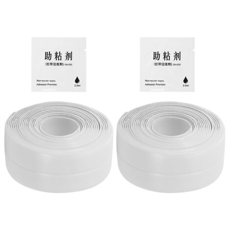 Stück wasserdichte PVC-Dichtungsstreifen, schimmelresistent, für Küche und Bad, 38 mm x 3,2 m, weiß