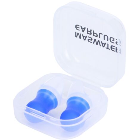 Stück wasserdichte Silikon-Ohrstöpsel mit Geräuschunterdrückung zum Schwimmen und Fliegen (Blau L + Box)