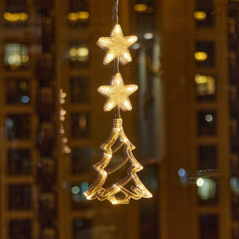 Stück Weihnachtsfensterlichter, hängende Weihnachtsfensterlichter mit Saugnäpfen, Fensterlichter, Weihnachtsfensterdekorationen, für Innen, Balkon, Party, Geburtstag, Hochzeit