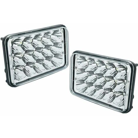 stücke 4x6 zoll 90W LED Scheinwerfer Birnen Kristall Klar Ersatz Rechteckigen Sealed Beam Scheinwerfer