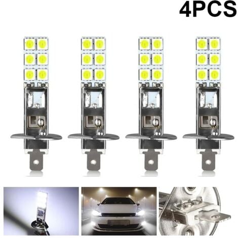 L&H-CFCAHL Stück H1 LED-Lampen, 12 V, 6000 K, Weiß, 12 W, LED-Nebelscheinwerfer fürs Auto, 62 x 11 cm