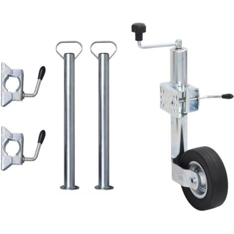 Stützrad 60 mm mit 2 Stützrohren und 3 Klemmen vidaXL