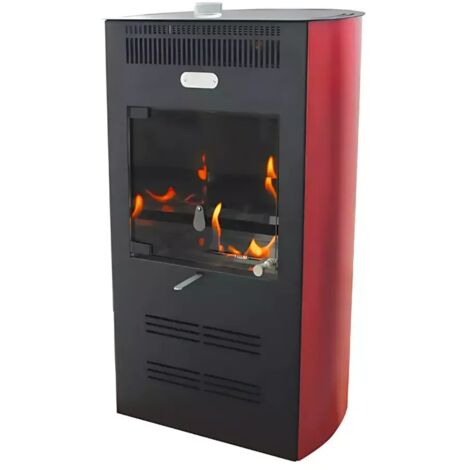 stufa a bioetanolo ventilata tecno air system "ruby elegance" bordeaux 3 kw