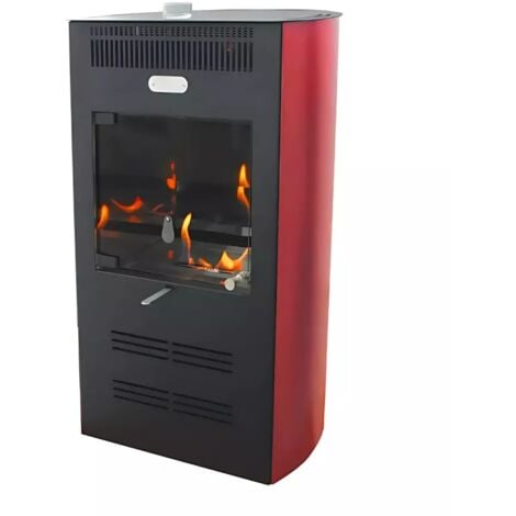 stufa a bioetanolo ventilata tecno air system "ruby elegance" bordeaux 3 kw
