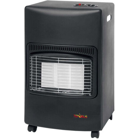 Stufa A Gas Ad Infrarossi Nera Teporus 4200w Sensore Ossigeno Nero