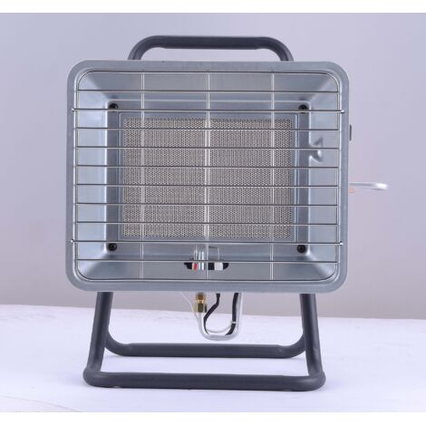 Stufa a Gas Gpl da Interno con Supporto 3,5kW Qlima FGHX145 Silver e Nero