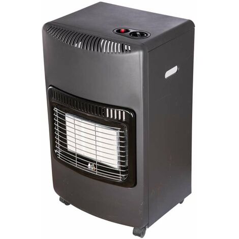 Stufa a Gas Infrarossi Nera Potenza Regolabile 4200W - 42x27x72 cm