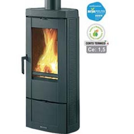 STUFA A LEGNA CANDY 4.0 6,2 KW NERO ANTRACITE (CONTO TERMICO) - MISURE CM.40,4X39,7X89,0H. - PESO KG.85