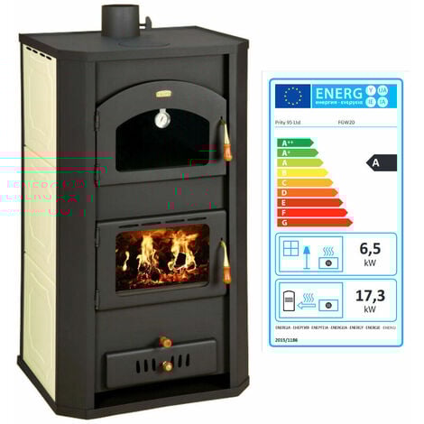 Stufa a legna Con caldaia interna Prity FG W20 6,5 + 20 kW