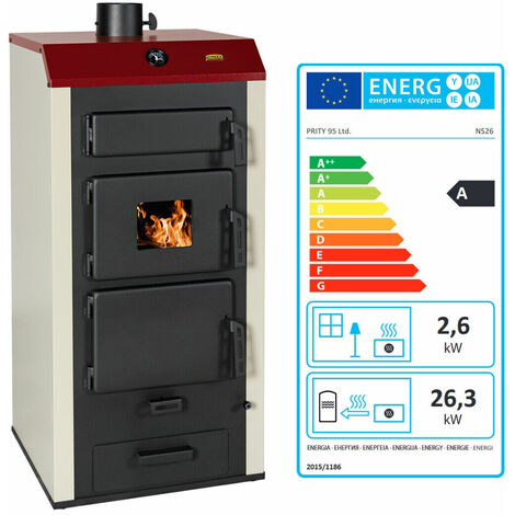 Stufa a legna Con caldaia interna Prity NS 26 - 2,6 + 26,3 kW