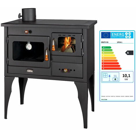 Stufa a legna con CUCINA, FORNO CAMINETTO ACCIAIO TOP Prity 1P34L 10.1kW