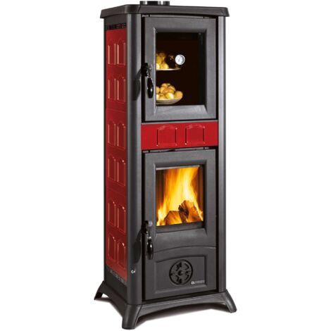 Stufa a legna con forno 7.3 KW Gemma 5.0 bordeaux