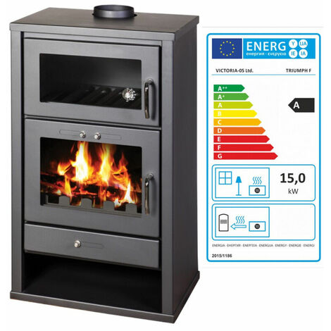 Stufa a legna con forno Fornello a combustibile solido da 15 kw - V05 TRIUMPH F