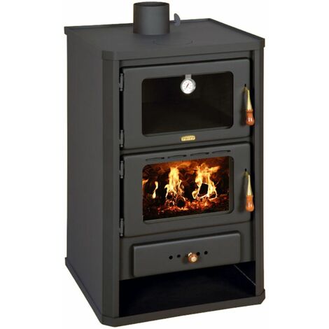 Stufa a legna con forno. Per cucinare e riscaldare. 14KW di potenza di riscaldamento