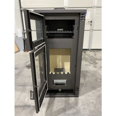 Stufa a legna con forno Prity K2 GT F – 8,1 kW, Bordeaux, Classe A+, Design Raffinato