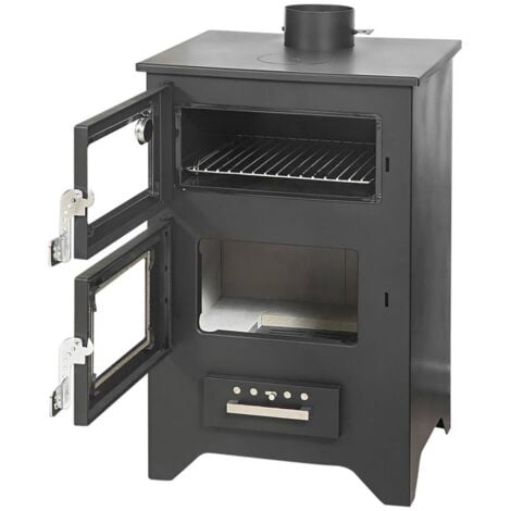 Stufa A Legna Con Forno Silvia Nera 14,6 Kw L50,5xp58,5xh90,5
