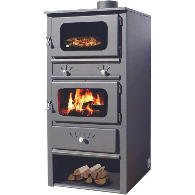 Stufa A Legna E Carbone Con Forno In Acciaio 10,9 14 Kw Ischia Con ...