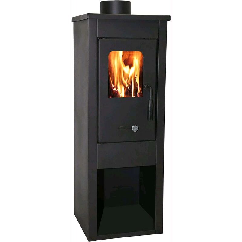 Milo Srl - Stufa a Legna e Carbone mod. era in Acciaio Verniciato 7 Kw 33x35x94H cm