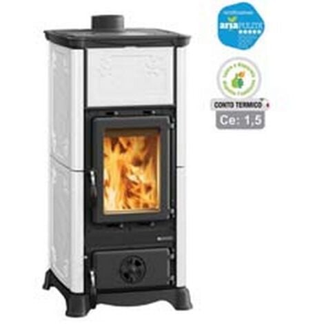 STUFA A LEGNA EMILIANA 6,5 KW BIANCA (CONTO TERMICO) - MISURE CM.45,3X49X95H. - PESO KG.140