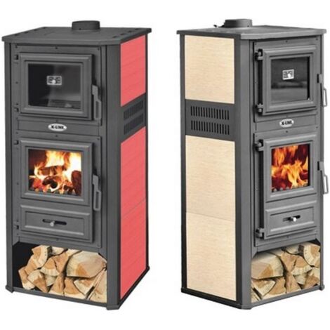 Stufa a Legna in Acciaio e Ghisa con Forno K-Line Kalorosa Panna 12,1 KW