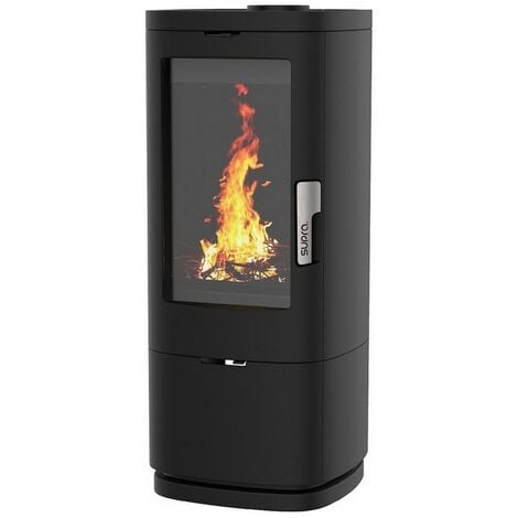 Stufa a Legna in Ghisa 12,5 kW 54x49,3x94,6 cm Lava Nera