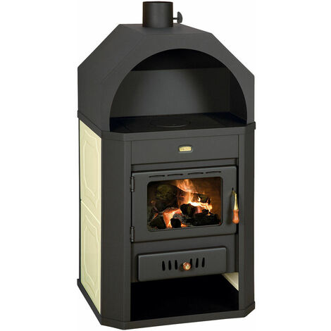 Stufa a Legna Integrale Boiler 17+6 Kw Colorato Lati Niche Prity W17 - Black