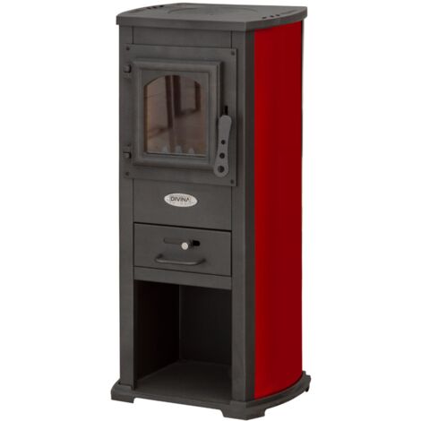 Stufa a legna karina 5-7 kw rossa