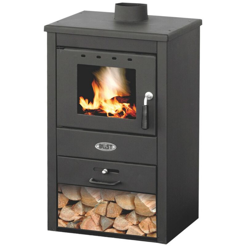 Stufa A Legna Ad Angolo Modello Da 12Kw - Black | PRITY | BR