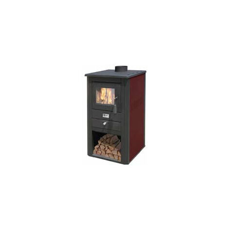 Stufa A Legna Pallade 10,7 Kw Bordeaux - misure cm.50x41x86h. - peso kg.58
