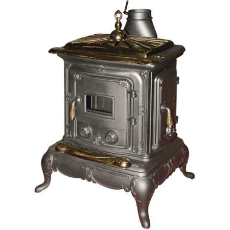 Stufa a legna parlor big luxor 6 kw interamente in ghisa con particolari ottonati - Parlor