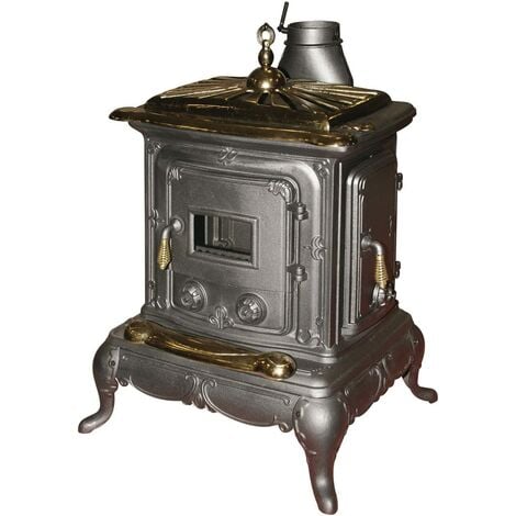 Stufa a legna parlor big luxor 6 kw interamente in ghisa con particolari ottonati - Parlor