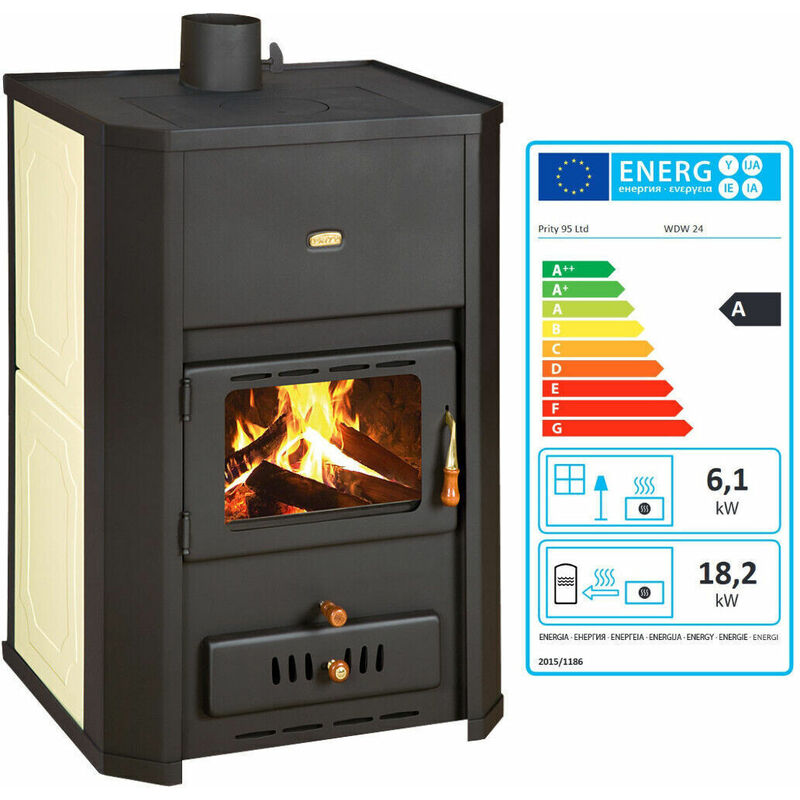 Prity - Stufa A Legna Con Caldaia Interna Wd W24 - 6,1 + 18,2 Kw ...