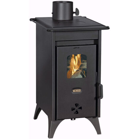 Stufa a legna Prity Mini D – 6,3 kW, Nero Grafite, Classe A, Design Compatto