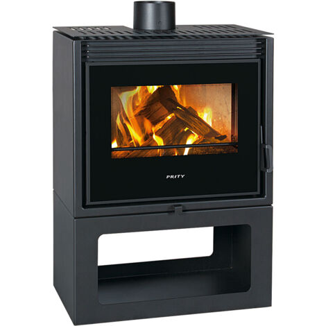 Stufa a legna Prity PM TV – 13 kW, Nero Grafite, Classe A+, Design Moderno