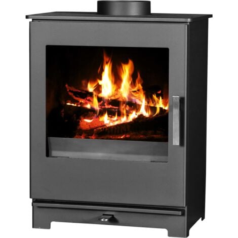 Stufa a Legna V05 Neo – 5 kW con Presa d’Aria Esterna e Design Compatto