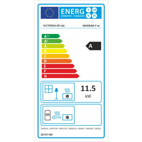 Stufa a Legna V05 Toledo () – 7 kW – Classe Energetica A+ – Rivestimento in Acciaio – Uscita Fumi Ø150 mm