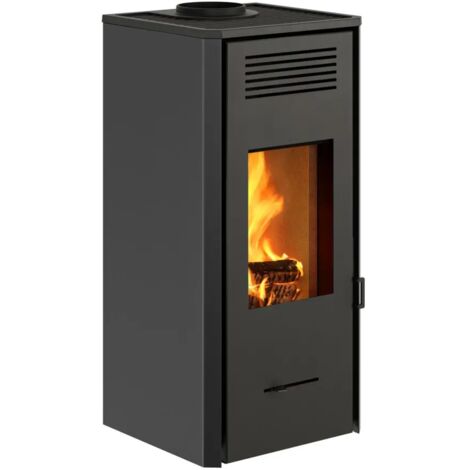 stufa a legna ventilata invicta "senales" nero 8,4 kw