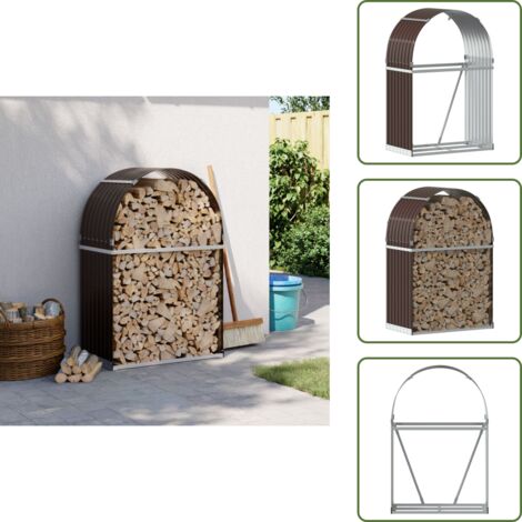 Stufa a legna - vidaXL Portaceppi Marrone 80x45x120 cm in Acciaio Zincato - Stoccaggio legna