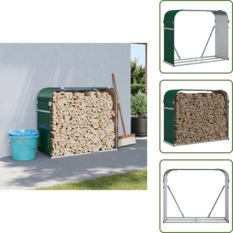 Stufa a legna - vidaXL Portaceppi Verde 120x45x100 cm in Acciaio Zincato - Porta legna