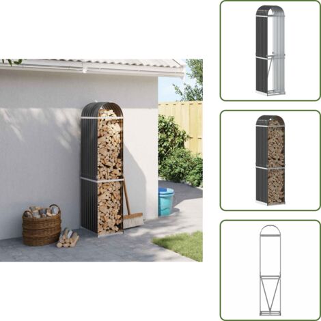 Stufa a legna - vidaXL Portalegna Antracite 40x45x170 cm Acciaio Zincato - Stoccaggio legna