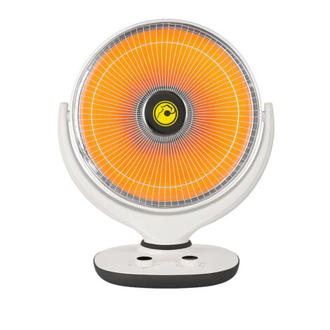 Stufa a Parabola da Tavolo 1000W Oscillante Fibra di Carbonio Bianco