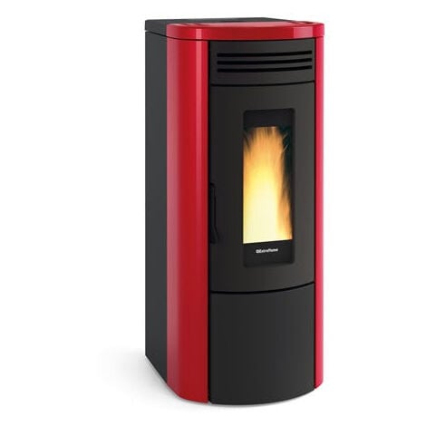 Stufa a pellet 17 kW rivestimento in acciaio Costanza Idro Bordeaux