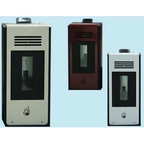 Stufa a pellet 8 kw ventilata "Cuore Caldo" per ambienti moderni h 92 cm