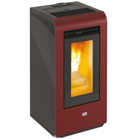 STUFA A PELLET 9,05 QUEENPLUS HE10 BORDEAUX CANALIZZATA 44x46xH96 CM