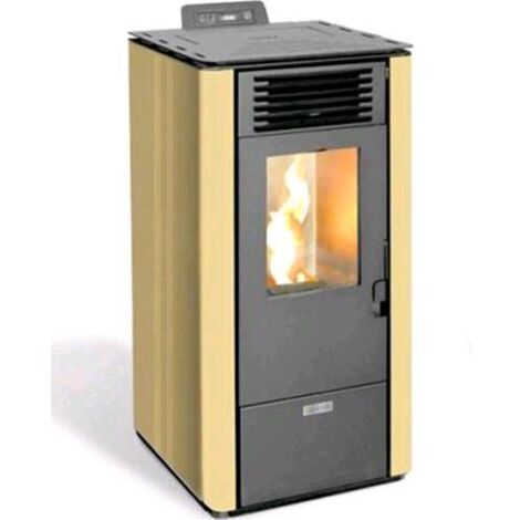 STUFA a PELLET 9KW MAURER MODELLO 10 colore CREMA 47x47x90H cm